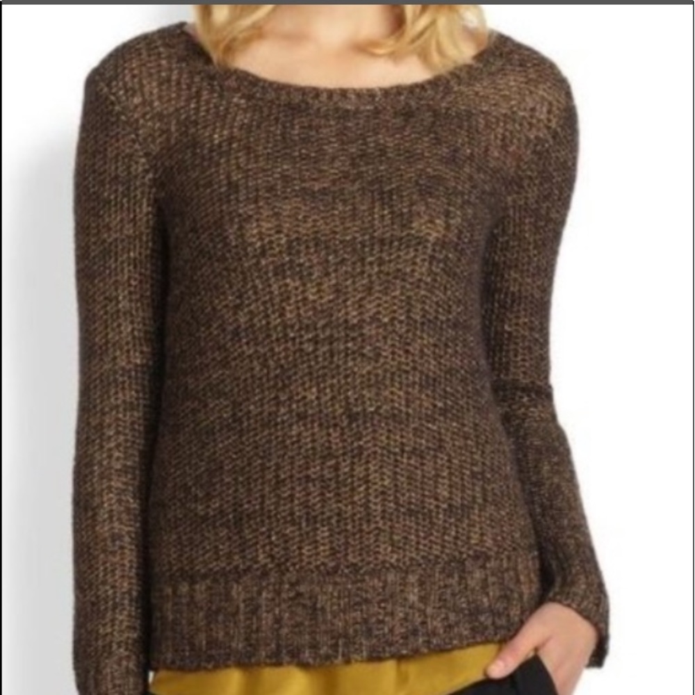 Eileen Fisher Gold Metallic and Black Sweater